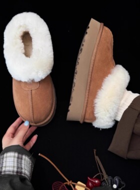 【厚底塔茨特】4CM｜羊皮毛一体雪地靴增高轻便保暖一脚蹬新款