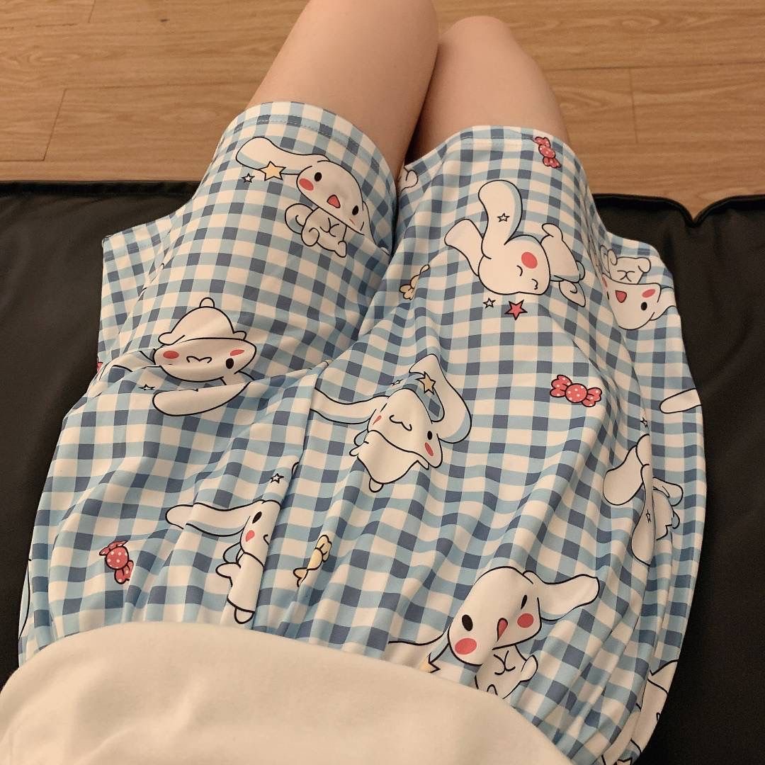 洋气卡通玉桂兔睡裤短裤!女韩版夏天80-300斤可穿可爱家居裤外出