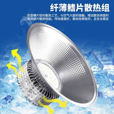 超亮工矿灯led厂房仓库球场商场吊灯300w 工厂工业车间节能照明灯