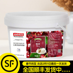 Andros安德鲁樱桃馅料果酱5kg面包夹心大果肉馅料酱商用大桶整箱