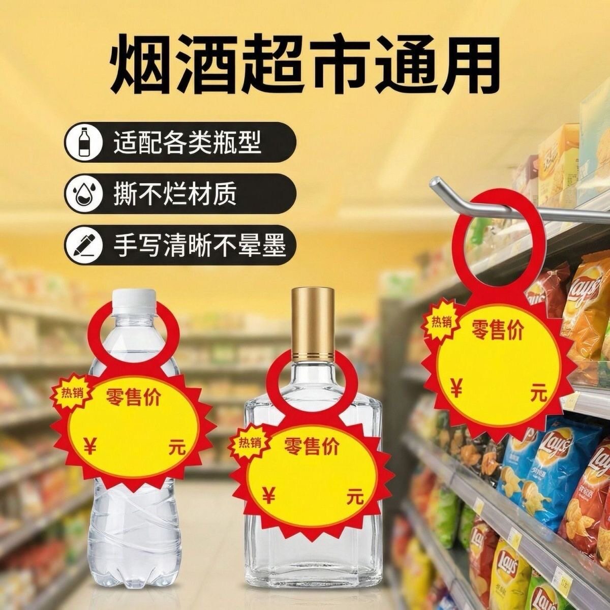 瓶挂标价牌定制通用瓶颈价格签