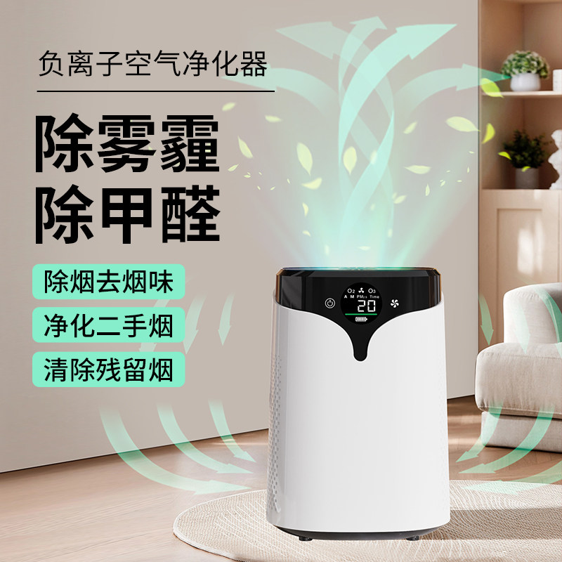 空气净化器家用除甲醛小型室内去烟味吸猫毛抗菌净化消毒机负离子