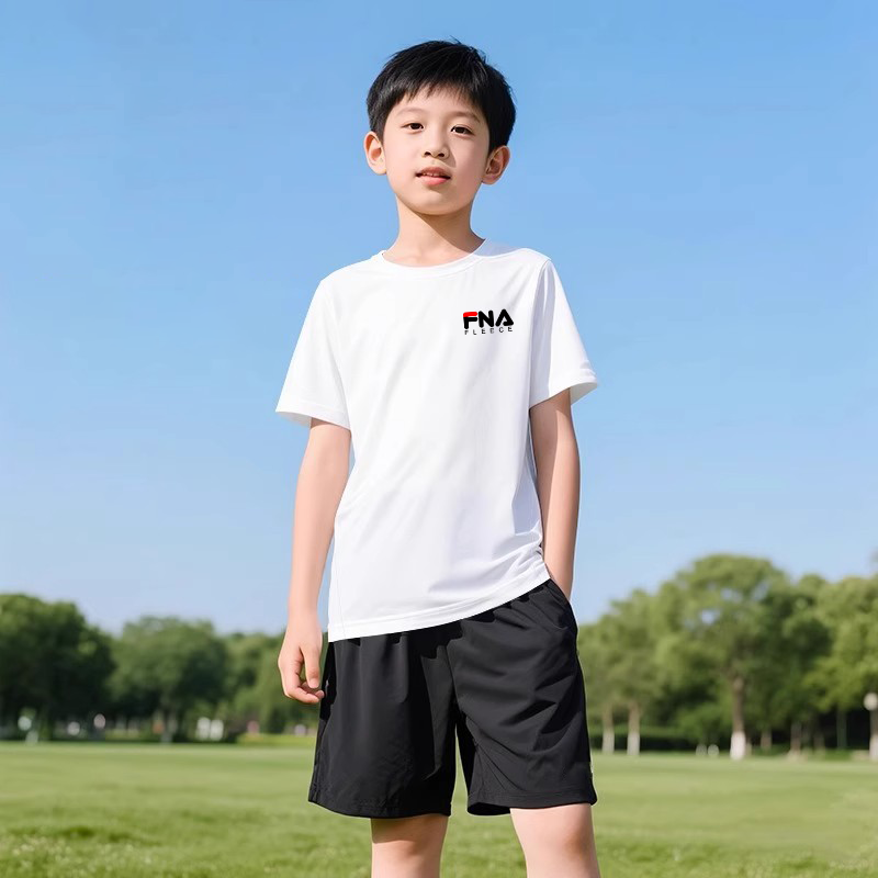 官方旗舰店正品菲乐享悦儿童2025夏季套装男童短袖短裤透气运动服