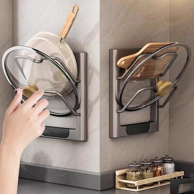 厨房锅盖架子置物架壁挂式案板收纳架菜板锅架放置器免打孔多功能