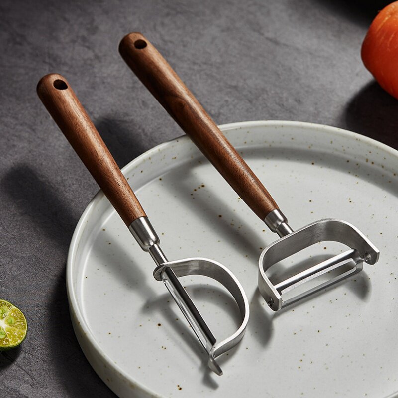 胡桃木削皮刀304不锈钢家用水果土豆削皮器厨房蔬菜去皮神器瓜刨