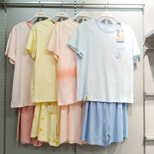 【香蜜闺秀】檀香系列夏薄款女士纯棉家居服短袖短裤套头睡衣