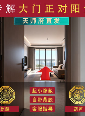 入户门正对阳台隔断大门窗户矮柜屏风遮挡挂件摆件客厅门帘装饰贴