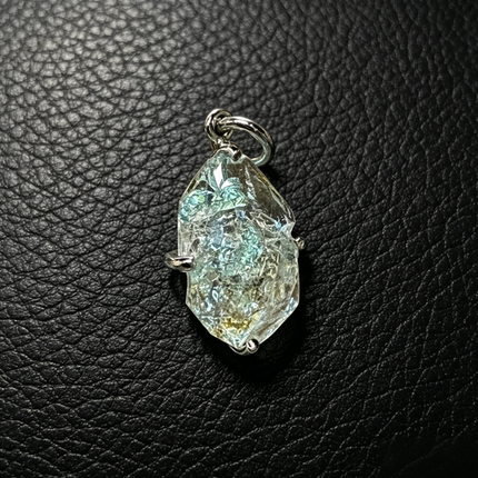 天然赫尔基蒙闪灵吊坠油胆水晶原石闪灵钻挂件项链原矿骸骨能量石