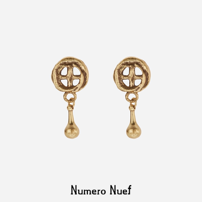 Nuef “Cornucopia”古希腊十字花水晶钻饰耳钉耳饰