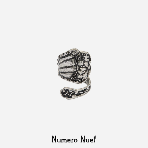 Nuef “Cornucopia”希腊复古银勺不对称重工开口戒指