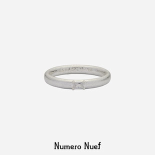 Nuef “Cornucopia”古典方锆石镶嵌素圈戒指小众情侣对戒可叠戴