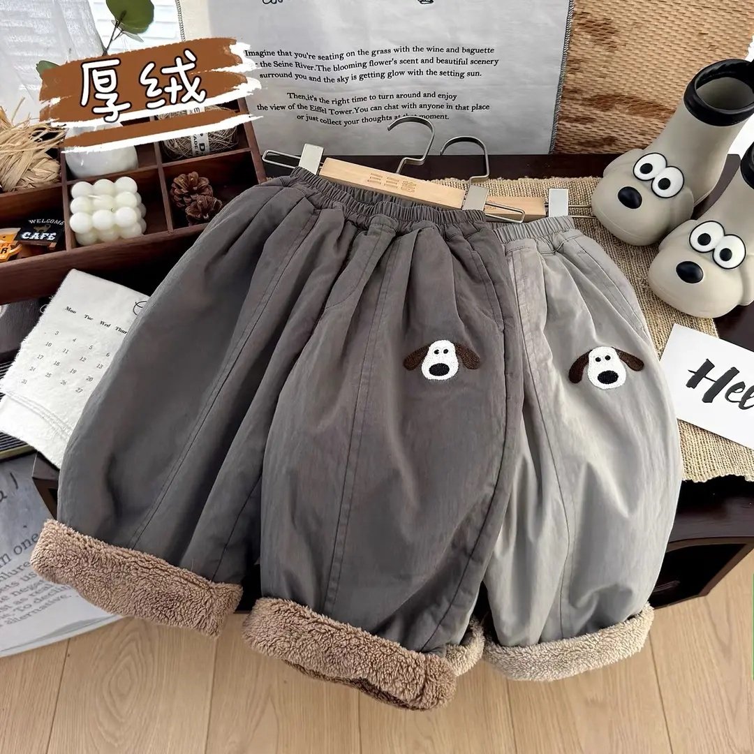 男童加绒裤子冬款2025新款儿童加厚直筒裤中小童宝宝长裤一条过冬