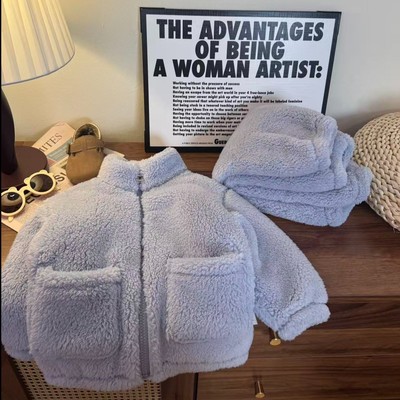 新款儿童可爱风加绒加厚睡衣男女