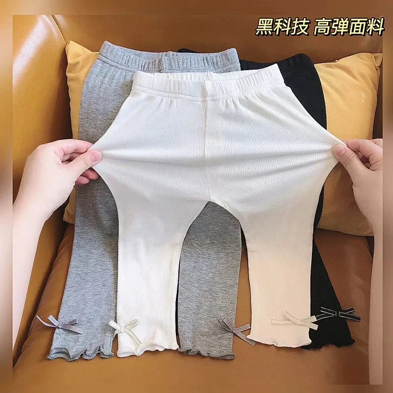 女童春夏薄款防蚊洋气七分裤