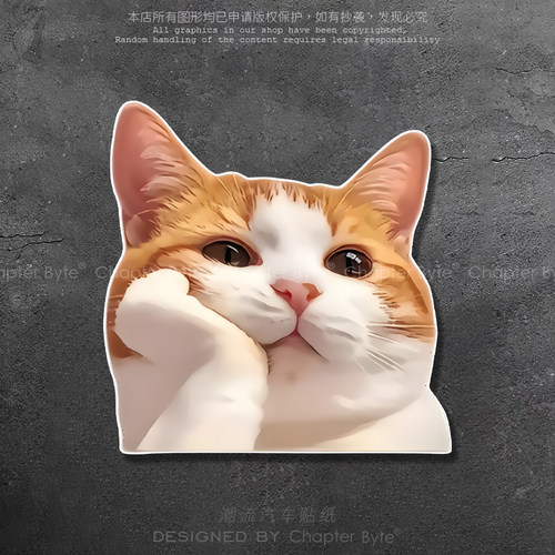汽车贴纸可爱猫咪个性创意车身贴
