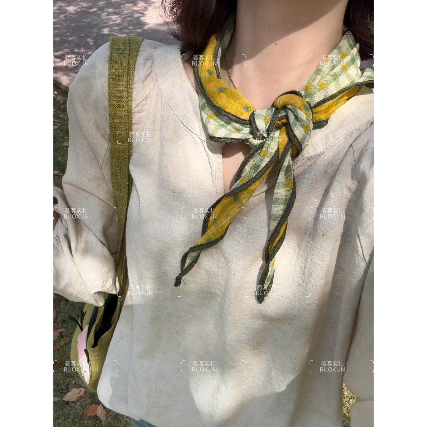 RuoXun日系复古文艺棉麻丝巾合集百搭长条围巾春秋护颈装饰领巾女