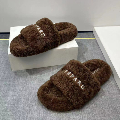 羊羔毛皮毛一体平底毛毛拖鞋保暖