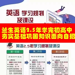 上海本地沪教兰生英语初高中2.5年学习规划及课程四校自招视频讲
