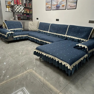 新款老式沙发座垫U型4米2以内的大款休闲沙发套罩四季通用万能款