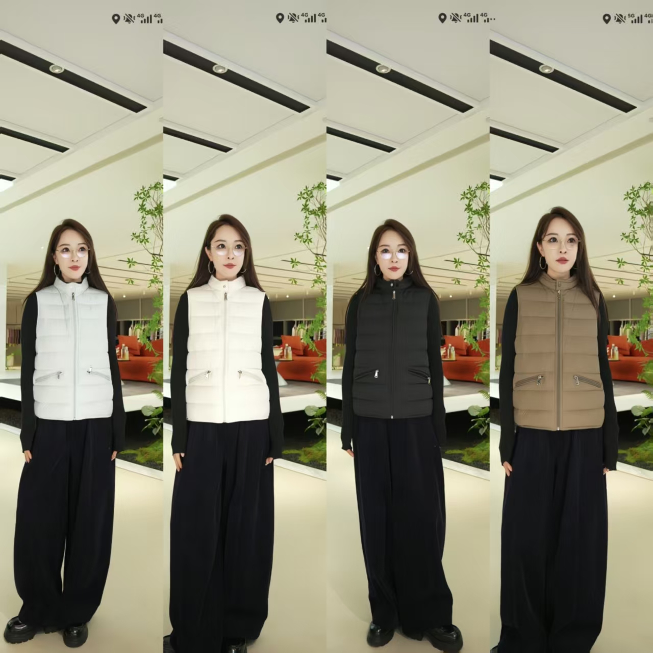 【芳芳力荐】单排磁吸扣轻薄女士短款加厚户外运动羽绒马甲001