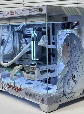 升级款玩嘉孤勇者MINI二次元定制主题免拆侧透海景房台式机箱白色