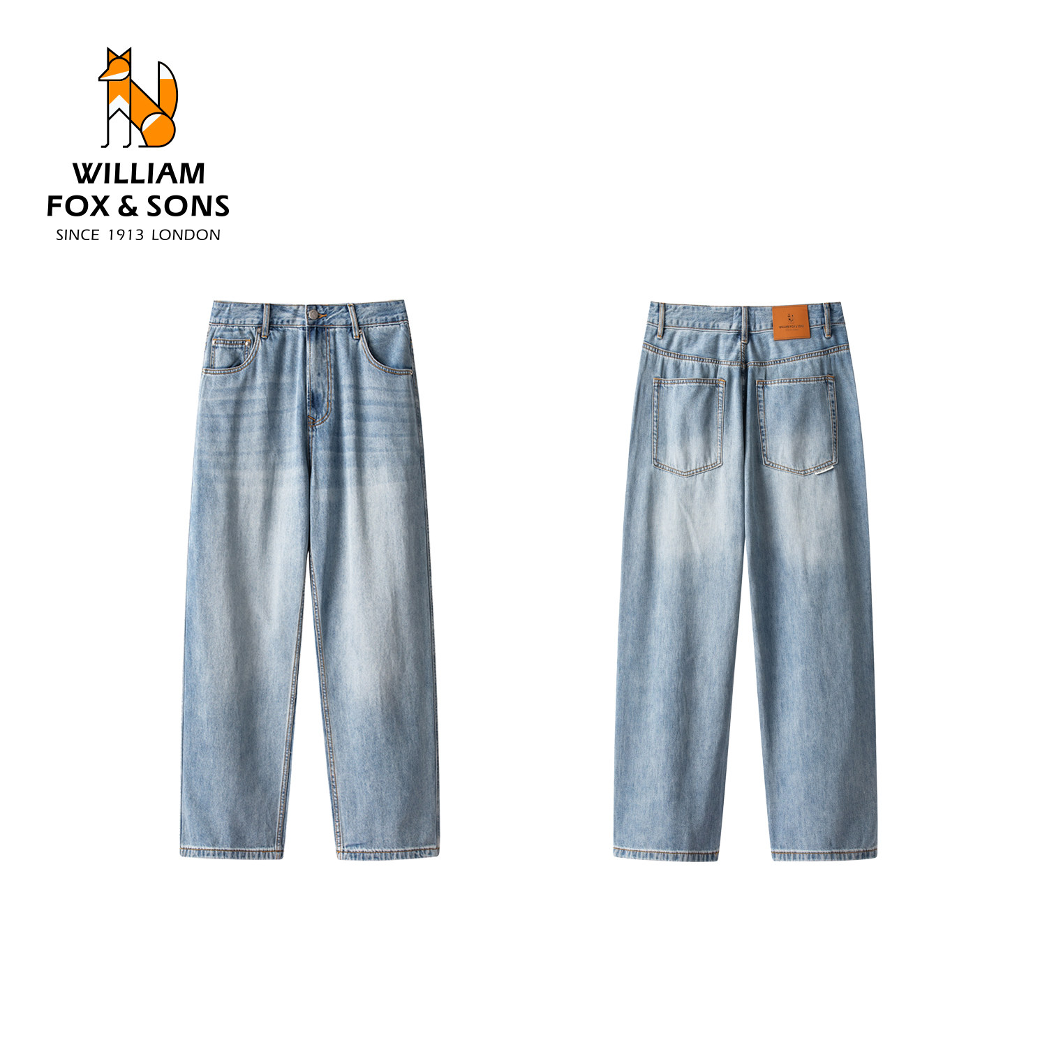 英国小狐狸亲肤莱赛尔男生裤子休闲薄款美式牛仔裤男士直筒长裤男