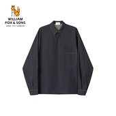 男士 威廉福克斯男装 复古宽松休闲潮流衬衣男 定染长袖 衬衫 春季 新款
