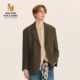 男 羊毛混纺斜纹复古宽松垫肩休闲西服外套西装 限时清仓 秋冬季