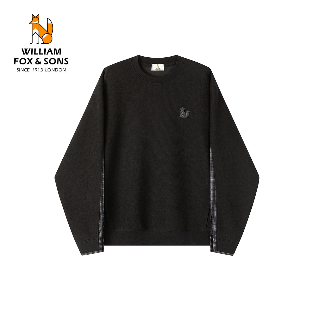 威廉福克斯男装2026春季新款卫衣男款宽松黑色休闲圆领男士上衣男,男装,卫衣,淘宝优惠券,粉丝福利购,淘宝优惠卷