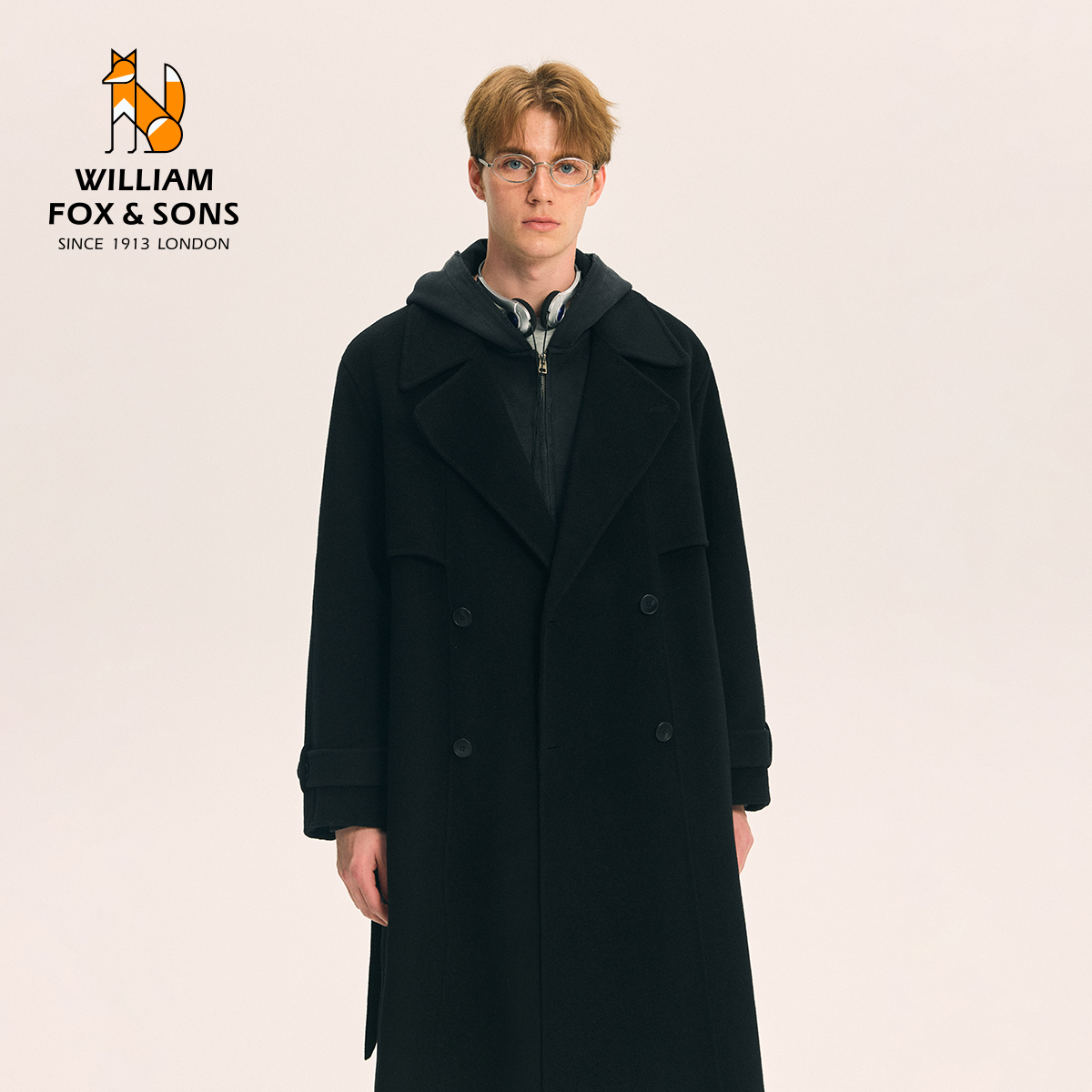 威廉福克斯复古毛呢大衣