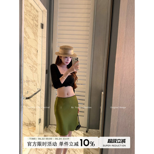 香槟色韩版通勤短裙女夏季