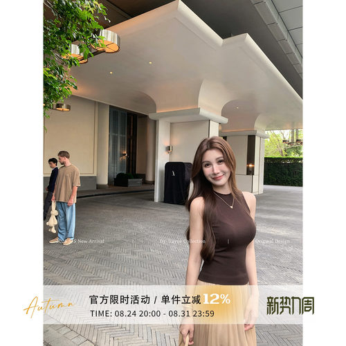 夏日圆领贴身无袖背心女夏季