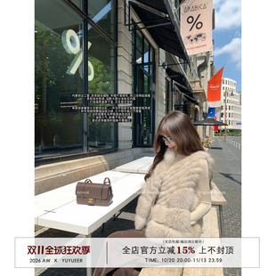 Yuyueer愉悦喻悦 狐狸毛皮草马甲女秋冬气质外搭保暖外套上衣
