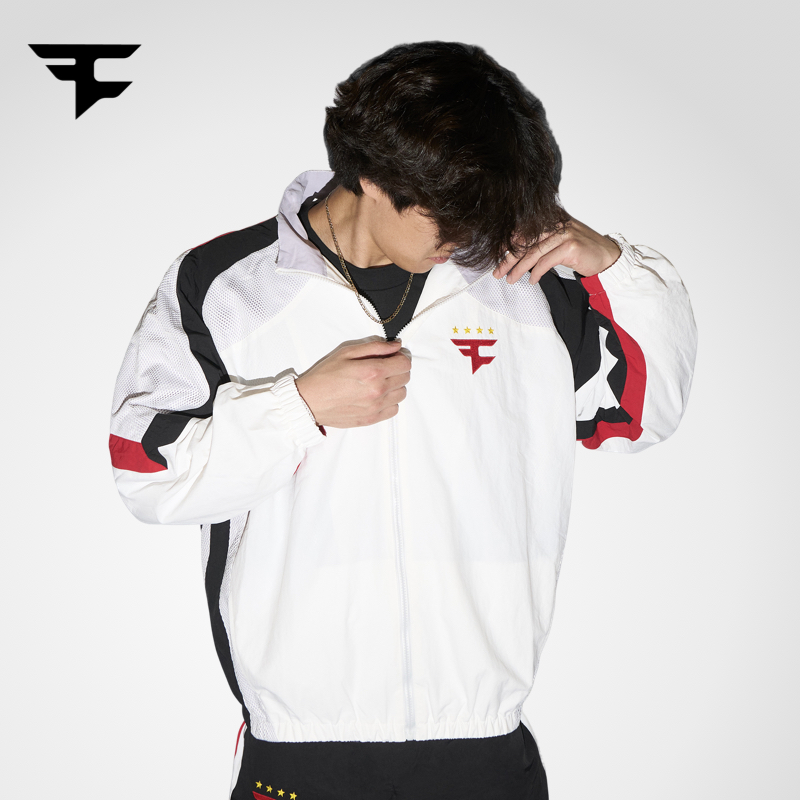 FaZeClan独家白色潮流运动夹克
