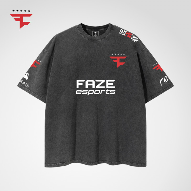 FaZe Esports官方队服风黑色纯棉T恤选手同款带赞助商昂恩电竞