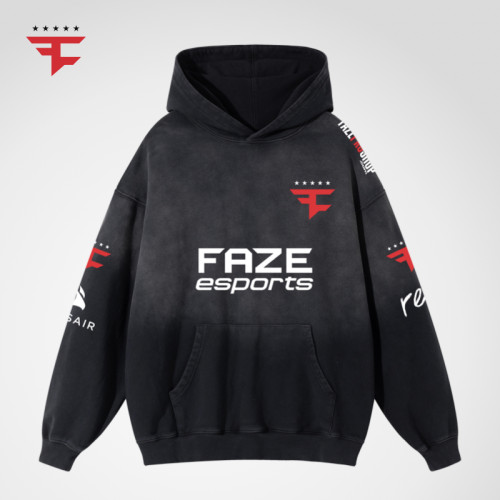 FaZeEsports队服风黑色套头卫衣