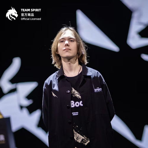 Spirit绿龙战队黑色纽扣长袖衬衫