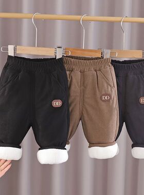男宝宝冬季加绒加厚棉裤