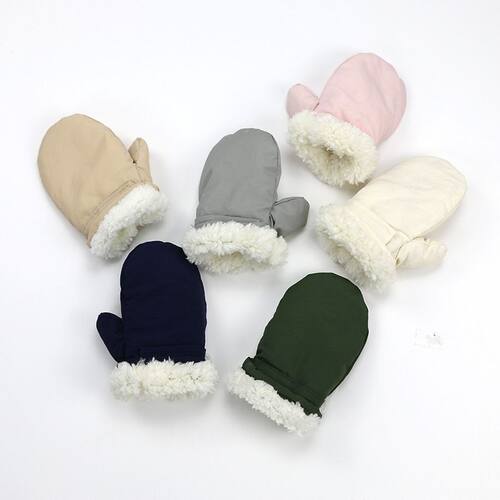 冬季婴儿手套加绒滑雪冬