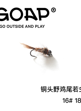 GOAP铜头野鸡尾若虫飞蝇钩飞钓天展钩沉水湿式飞蝇钩湿蝇