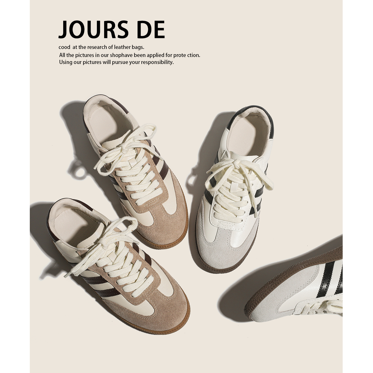 牛皮~运动阿甘内增高德训鞋女