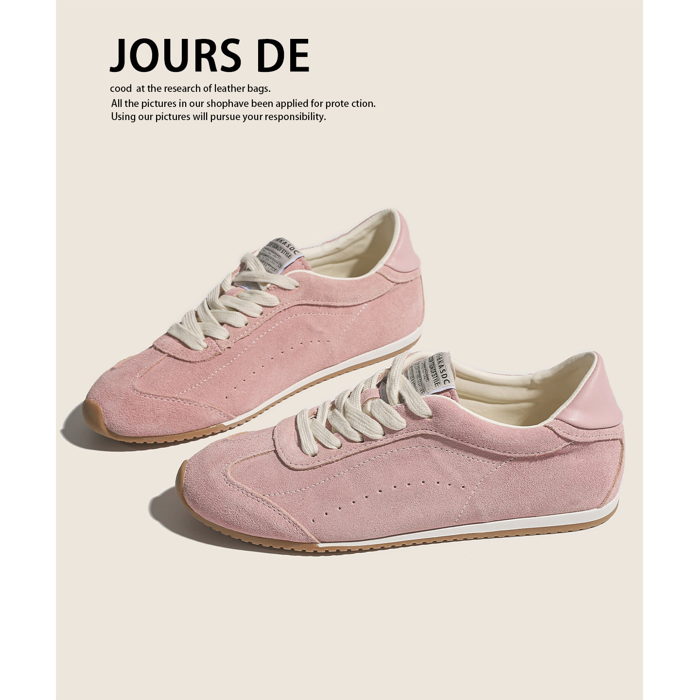 真皮粉色复古德训鞋女2026春季新款平底休闲鞋透气阿甘运动板鞋子,女鞋,德训鞋,淘宝优惠券,粉丝福利购,淘宝优惠卷