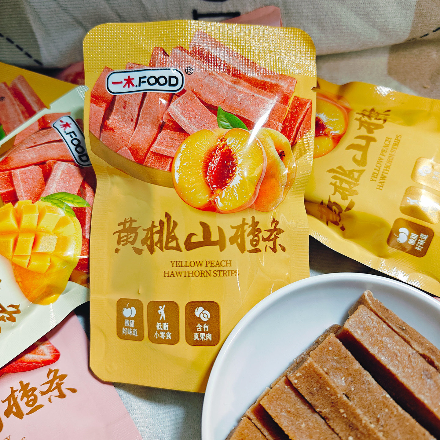 一木山楂条草莓味芒果味黄桃味小袋装解馋解腻酸甜分享零食小吃