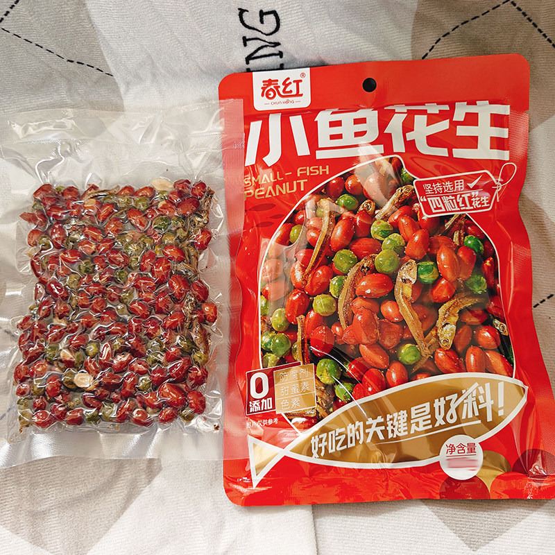 春红小鱼花生120g花生青豆小鱼仔