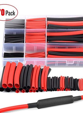 厂家直供270PCS盒装3:1红黑双壁管含胶热缩管套装热缩绝缘管套