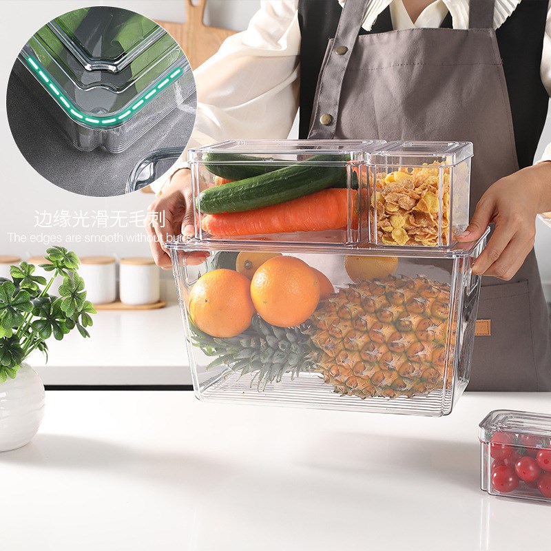 厨房收纳用具 PET透明冰箱收纳盒食品分类储物罐宝宝辅食盒保鲜盒