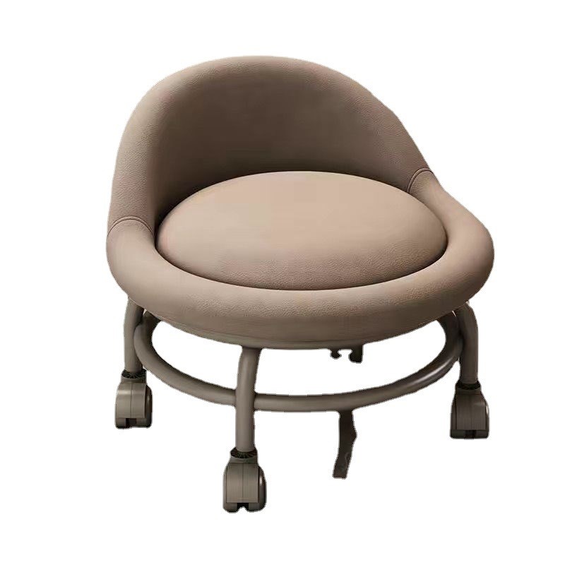 家用矮凳沙发凳小凳子软座懒人小板凳圆凳万向轮移动靠背滑轮矮凳