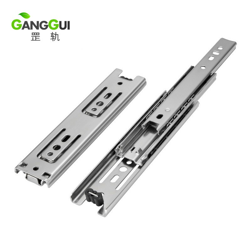 IDA82不锈钢三节滑轨35mm宽304不生锈三节抽屉滑轨户外抽屉滑轨