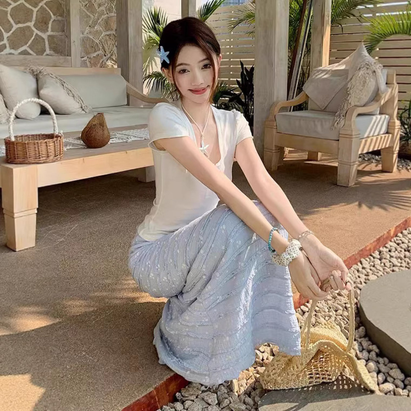 甜美辣妹夏装两件套46