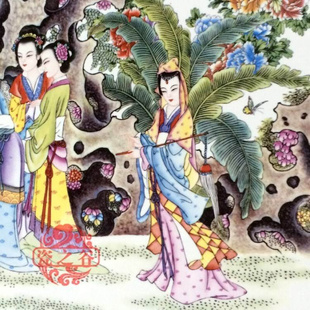 饰画瓷板画50画陶瓷 中式 十二金钗版 画瓷挂画景德镇装